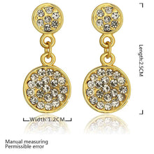 girl jewerly 18k gold plated earing two crystal round stud earrings for women brincos smtpe4 J4U66