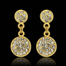 girl jewerly 18k gold plated earing two crystal round stud earrings for women brincos smtpe4 J4U66
