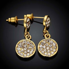 girl jewerly 18k gold plated earing two crystal round stud earrings for women brincos smtpe4 J4U66