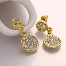 girl jewerly 18k gold plated earing two crystal round stud earrings for women brincos smtpe4 J4U66