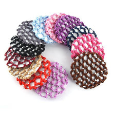 best beautiful bun cover snood hair net ballet dance skating crochet with diamond J4U66