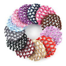 Best s Beautiful Bun Cover Snood Hair Net Ballet Dance Skating Crochet with Diamond J4U66