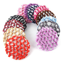 best beautiful bun cover snood hair net ballet dance skating crochet with diamond J4U66