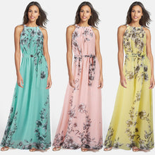 Big Size Flora Printing Maxi Dresses Long Chiffon Sundresses Style Girl Boheminan Dress Y4 J4U66