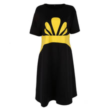 Big Size Women Clothes 6XL Dresses O-Neck Short Sleeve Knee-Length Fit and Flare Dresses Casual Clothing J4U66