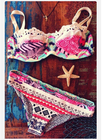 bikini style sexy beach swimwear ladies push up swimsuit bathing suit brazilian maillot de bain purple print J4U66