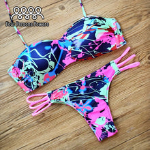 bikini style sexy beach swimwear ladies push up swimsuit bathing suit brazilian maillot de bain purple print J4U66