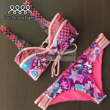 bikini style sexy beach swimwear ladies push up swimsuit bathing suit brazilian maillot de bain purple print J4U66