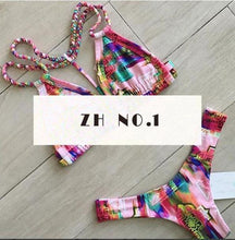 bikinis women swimsuit sexy high neck swimwear bikini set floral printed bathing suit brazilian bikini J4U66