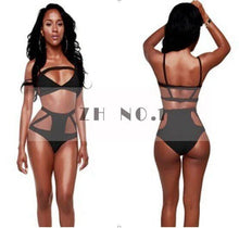 bikinis women swimsuit sexy high neck swimwear bikini set floral printed bathing suit brazilian bikini J4U66