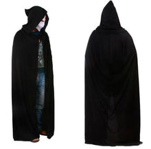 Black Halloween Costume Theater Prop Death Hoody Cloak Devil Long Tippet Cape J4U66