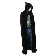 Black Halloween Costume Theater Prop Death Hoody Cloak Devil Long Tippet Cape J4U66