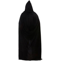 Black Halloween Costume Theater Prop Death Hoody Cloak Devil Long Tippet Cape J4U66