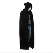 Black Halloween Costume Theater Prop Death Hoody Cloak Devil Long Tippet Cape J4U66