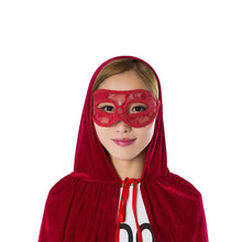 Black Halloween Costume Theater Prop Death Robe Red Velvet Hooded Gothic Hoody Cloak  J4U66
