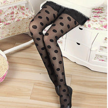 Black Sexy sheer Lace Big dot Pantyhose Stockings Dot Slim Tights J4U66