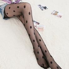 Black Sexy sheer Lace Big dot Pantyhose Stockings Dot Slim Tights J4U66