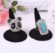 Black Velvet Finger Ring Stand Jewelry Display Women Jewelry Gift J4U66