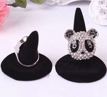 Black Velvet Finger Ring Stand Jewelry Display Women Jewelry Gift J4U66