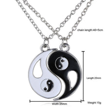 Black White Couple Sister Friend Friendship Jewelry Unique Personalized Gifts Yin Yang Pendant Necklace J4U66