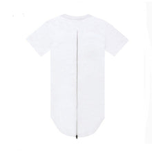 Black White T shirt XXL Long Back Zipper Streetwear Swag Man Hip Hop Skateboard T-shirt Top Tee Men Clothing J4U66