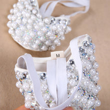 Bling Diamond Rhinestone Peals Half Sole Sandal Lyrical Belly Dance Shoes  J4U66