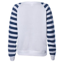Blusas Femininas Women EBoat Anchor Stripe Long Sleeve Blouses Casual O Neck Blouse Shirt Plus Size Tops Pullover J4U66