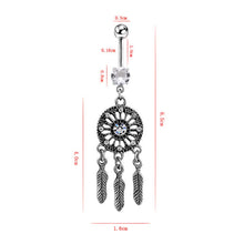 Body Jewelry Crystal Gem Dream Catcher Navel Dangle Belly Barbell Button Bar Ring Body piercing Art J4U66