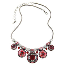 Boheman Style Statement Choker Necklace Women Jewelry Ethnic Collar Retro Silver Plated Colorful Pendant Necklaces J4U66