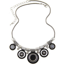 Boheman Style Statement Choker Necklace Women Jewelry Ethnic Collar Retro Silver Plated Colorful Pendant Necklaces J4U66