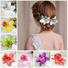 Bohemia Style Bridal Flower Orchid Leopard Hair Clip Beauty Hairpins Barrette Wedding Decoration Hair Accessories Beach Hairwear J4U66