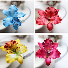 Bohemia Style Bridal Flower Orchid Leopard Hair Clip Beauty Hairpins Barrette Wedding Decoration Hair Accessories Beach Hairwear J4U66