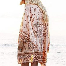 Boho Printed Chiffon Loose Kimono Cardigan Fashion Women Blouse Shirt Brand Tops Batwing Sleeve Blusas Femininas J4U66