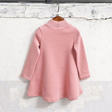 Bowknot Flower Girls Dress Children Kids Clothing Long Sleeve Cotton T-Shirt  J4U66