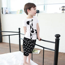 Boy Baby Animal Giraffe Print Tops Shirt + Dots Short Pants Costume 2pcs 2-6Year J4U66