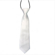 Boys Girls Necktie Children School Tuxedo Satin Silk Elastic Neck Tie Ties for Kids School Wedding Prom Clip On J4U66