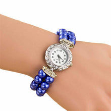 Bracelet Watch Women Ladies Students Fashion Quartz-watchClock Imitation Golden Pearl Chain Wrist Watches Quartz  J4U66