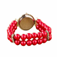 Bracelet Watch Women Ladies Students Fashion Quartz-watchClock Imitation Golden Pearl Chain Wrist Watches Quartz  J4U66