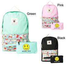 canvas women backpack big capacity travel smiley school bags for teenagers cartoon backpack for girls mochilas escolar J4U66