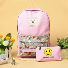 canvas women backpack big capacity travel smiley school bags for teenagers cartoon backpack for girls mochilas escolar J4U66
