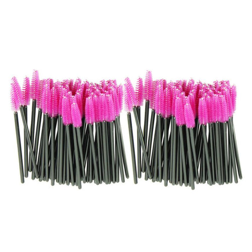 Brand 100pc make up brush Pink synthetic fiber One-Off Disposable Eyelash Brush Mascara Applicator Wand Brush J4U66