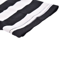 Black & White Striped Long Sleeve Knitted Open Cardigan Fall Slim Women Sweater J4U66