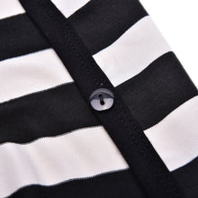 Black & White Striped Long Sleeve Knitted Open Cardigan Fall Slim Women Sweater J4U66