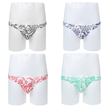 cotton men briefs floral print elastic low waist pouch bikini panties underpant sexy men underwear slip homme gay sexy J4U66