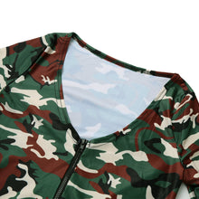 sexy outfits women jumpsuit camouflage print v neck long sleeve bodycon playsuit rompers army green catsuit J4U66