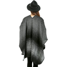women scarf faux cashmere pashmina houndstooth double sided print vintage scarves long thick warm shawl poncho J4U66