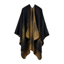 women scarf faux cashmere pashmina houndstooth double sided print vintage scarves long thick warm shawl poncho J4U66