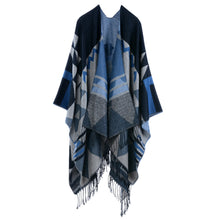 women scarf knitted shawl poncho faux cashmere geometric pattern tassel oversized long bohemia cape bufandas mujer J4U66
