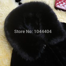 luxury women rabbit furcoat fox furcollar hooded long jacket parka J4U66