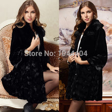 Brand Womens Jacket Fox Fur Collar Outerwear Long Parka Long Sleeve Coat Overcoat J4U66